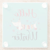 Niedlicher Hund Hallo Winter Glasuntersetzer (Rückseite)