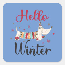 Niedlicher Hund Hallo Winter