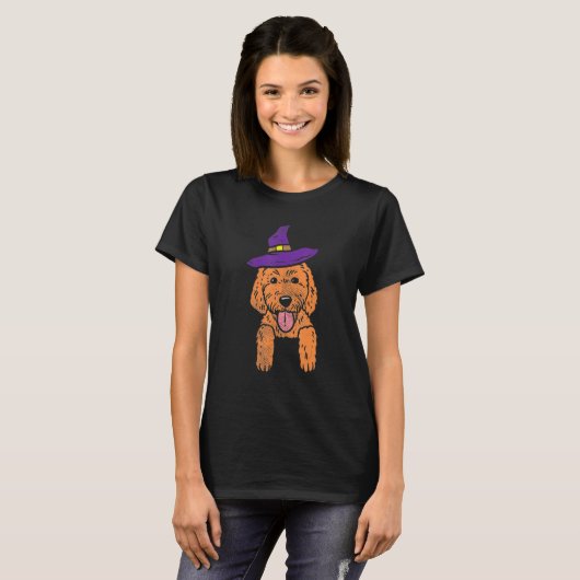 Niedlicher Hund Halloween Kostüme Goldendoodle Hun T-Shirt (Vorne ganz)