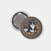 Niedlicher Hund Halloween Magnet (Vorderseite/Rückseite)