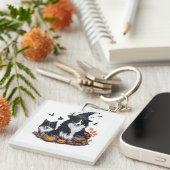 Niedlicher Hund Halloween Schlüsselanhänger (Vorderseite rechts)