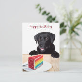 Niedlicher Hund Happy Birthday - Black Labrador Re Postkarte (Stehend Vorderseite)