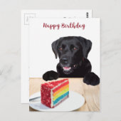 Niedlicher Hund Happy Birthday - Black Labrador Re Postkarte (Vorne/Hinten)