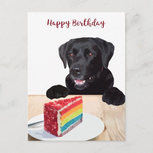 Niedlicher Hund Happy Birthday - Black Labrador Re Postkarte (Vorderseite)
