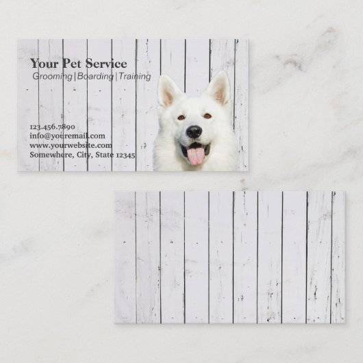 Niedlicher Hund Holzstreifen Visitenkarte (Vorne/Hinten)