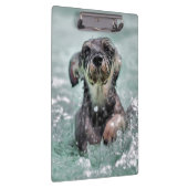 Niedlicher Hund Hunde Schwimmen Klemmbrett (Rechts)