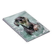 Niedlicher Hund Hunde Schwimmen Notizblock (Rechte Seite)