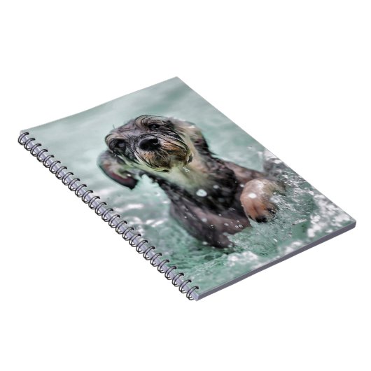Niedlicher Hund Hunde Schwimmen Notizblock (Rechte Seite)