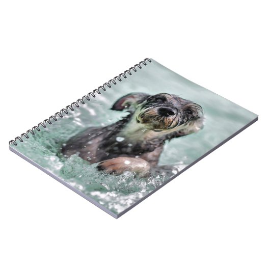 Niedlicher Hund Hunde Schwimmen Notizblock (Linke Seite)