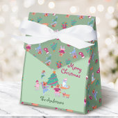 Niedlicher Hund Ice Skaten Pistachio Grün Weihnach Geschenkschachtel