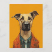 Niedlicher Hund im Anzug Postkarte (Vorderseite)