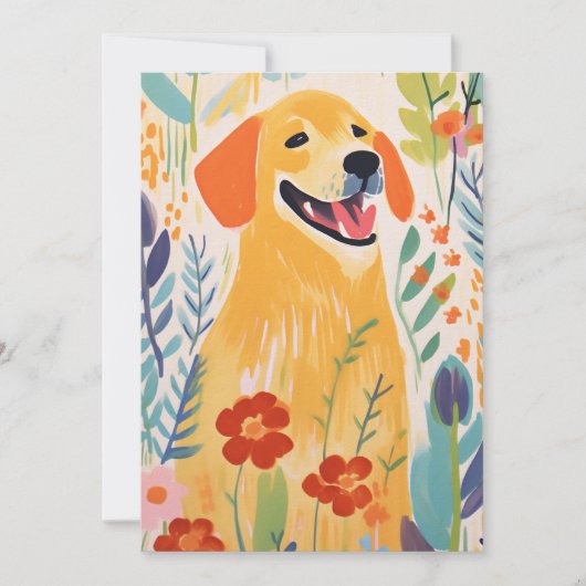 Niedlicher Hund im Garten (Vorderseite)