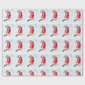 Niedlicher Hund im Schnee, der Geschenkpapier (Flach)