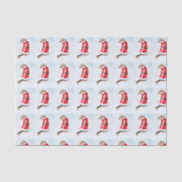 Niedlicher Hund im Schnee, der Seidenpapier