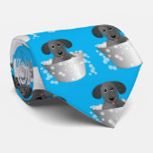 Niedlicher Hund im Wash Pail Krawatte (Gerollt)