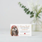 Niedlicher Hund in Curlers Grooming Service-Visite Visitenkarte (Stehend Vorderseite)