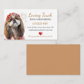 Niedlicher Hund in Curlers Grooming Service-Visite Visitenkarte (Vorne/Hinten)