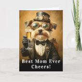 Niedlicher Hund in einem Anzug Toasting Cheers AH3 Karte (Vorderseite)