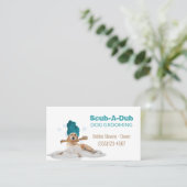 Niedlicher Hund in einem Handtuchhalter Visitenkarte (Stehend Vorderseite)