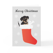 Niedlicher Hund in einem Strumpf Schneeflocken