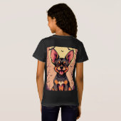 Niedlicher Hund in Halloween-Szene mit Pumpkins T-Shirt (Schwarz voll)