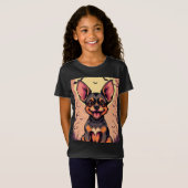 Niedlicher Hund in Halloween-Szene mit Pumpkins T-Shirt (Vorne ganz)
