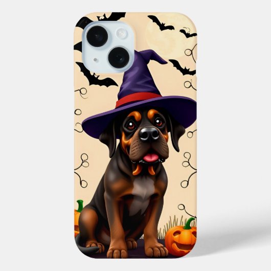 Niedlicher Hund in Hexenhut Case-Mate iPhone Hülle (Rückseite)