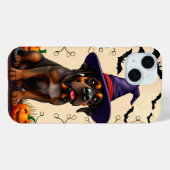 Niedlicher Hund in Hexenhut Case-Mate iPhone Hülle (Rückseite (Horizontal))