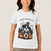 Niedlicher Hund in Hexenhut Tri-Blend Shirt (Vorderseite)