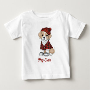 niedlicher Hund in schottischer Verkleidung Baby T-shirt