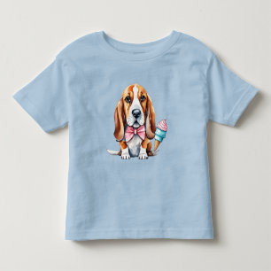 Niedlicher Hund isst Eis Kleinkind T-shirt