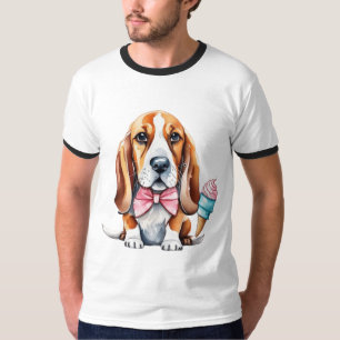 Niedlicher Hund isst Eis T-Shirt