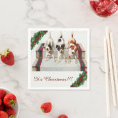 Niedlicher Hund ist "Weihnachten" Serviette (Beispiel)