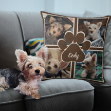 Niedlicher Hund Katze Foto Collage Pet Name Throw