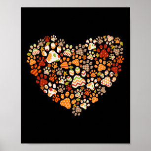 Niedlicher Hund Katzenpaw Druckpumpen Herbstleaf H Poster
