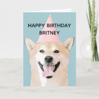 Niedlicher Hund Kawaii lächelnd Shibu Inu Blue Geb