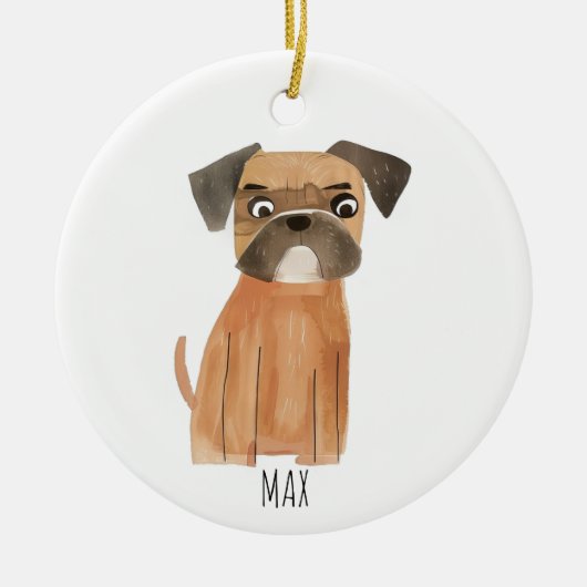 Niedlicher Hund Keramik Ornament (Vorne)
