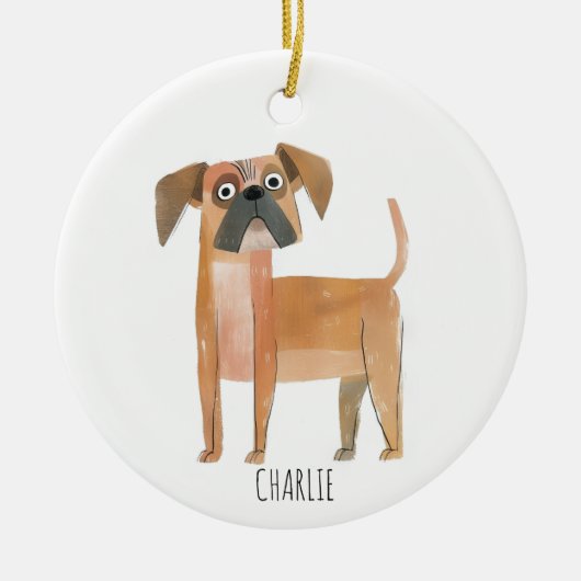 Niedlicher Hund Keramik Ornament (Vorne)