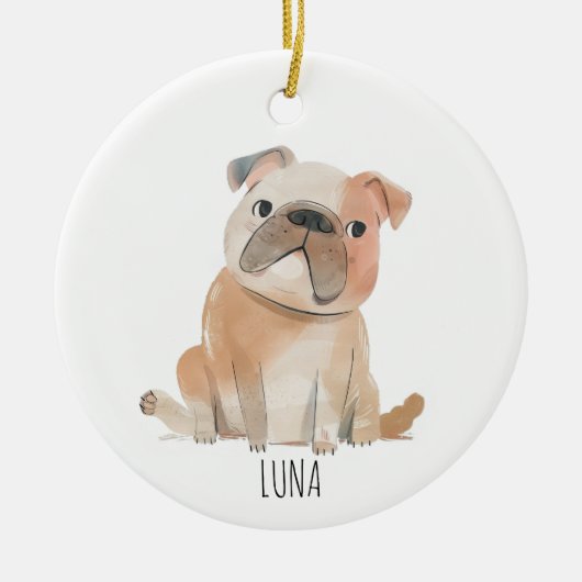 Niedlicher Hund Keramik Ornament (Vorne)