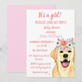 Niedlicher Hund Labrador Tiere Pink Puppy Baby Gir Einladung