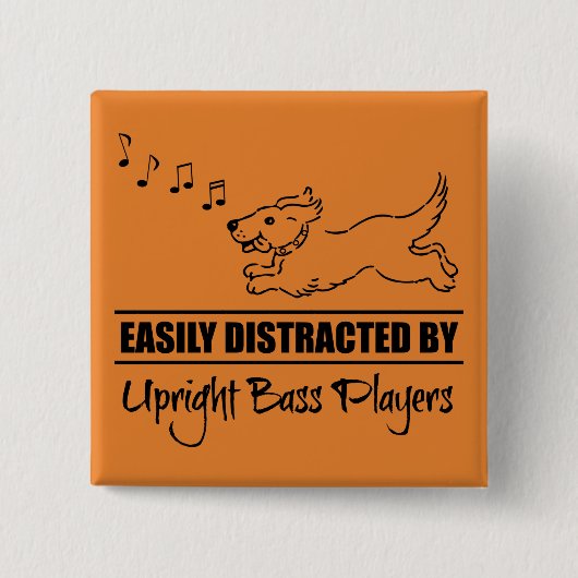 Niedlicher Hund, leicht von aufrechten Bass-Spiele Button (Vorderseite)