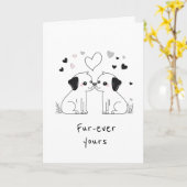 Niedlicher Hund liebt Grußkarte, viermal Deiner Karte (Gelbe Blume)