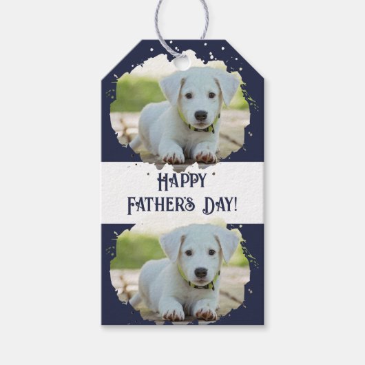 Niedlicher Hund liebt Personalisiertes Foto Muster Geschenkanhänger (Vorderseite)