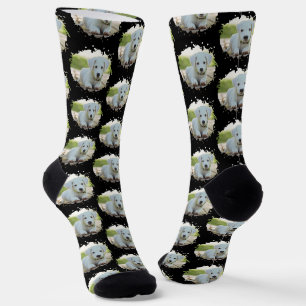 Niedlicher Hund liebt Personalisiertes Foto Muster Socken