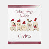 Niedlicher Hund liebt Weihnachtsblanken mit Namen Fleecedecke (Vorderseite)