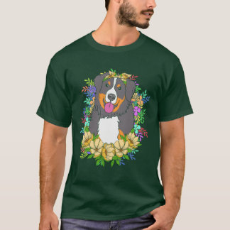 Niedlicher Hund Lover Blume Bernese Hund für Mama T-Shirt