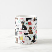 Niedlicher Hund Lover Buch Lover Kaffeetasse (Mittel)