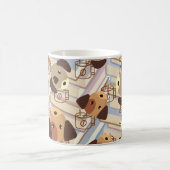 Niedlicher Hund Lover Buch Lover Kaffeetasse (Mittel)