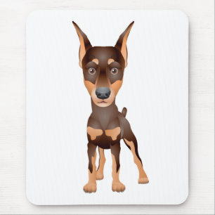 Niedlicher Hund Lover Cartoon Doberman Pincher Mousepad