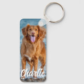 Niedlicher Hund Lover Foto Personalisiert Stiefel  Schlüsselanhänger (Rückseite)